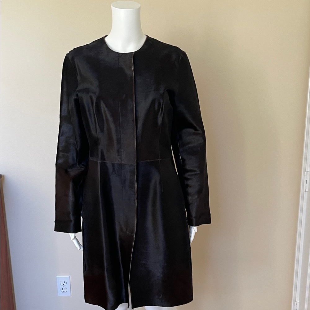 Vakko Black Leather Ponyhair Women's Jacket